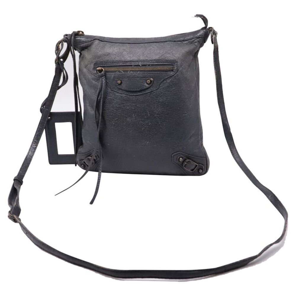 Balenciaga Motocross Flat Crossbody Bag in Grey Leather